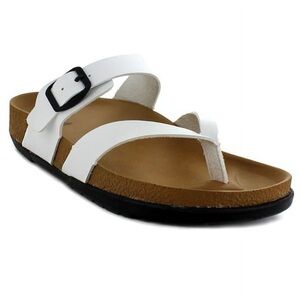 Aerosoft Women’s Hola White Slip-On Sandals Size 39 Summer Beach Vacation